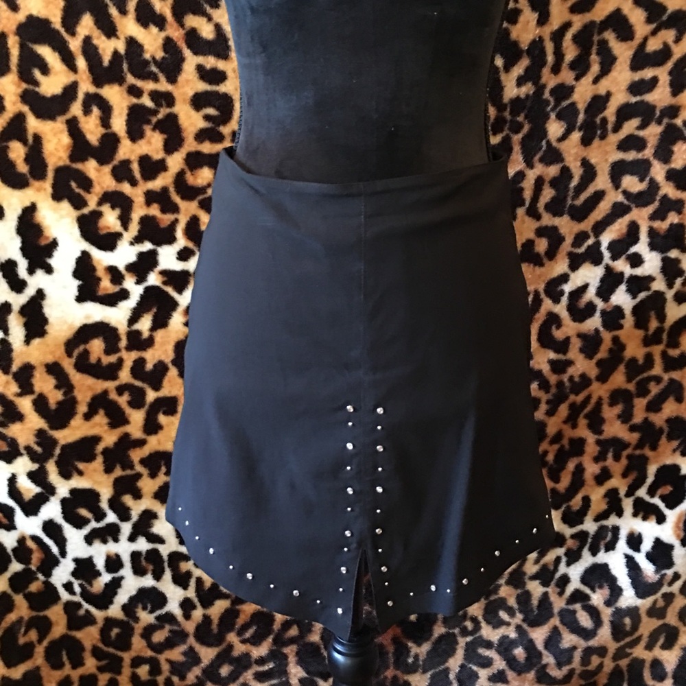 Bebe blk mini with rhinestone trim